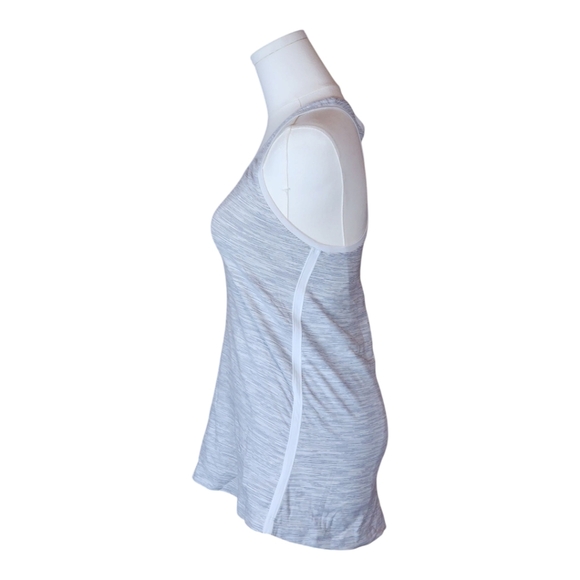 Lululemon Racerback Tank Top Gray White Striped Lightweight Athletic Yoga - Picture 2 of 6